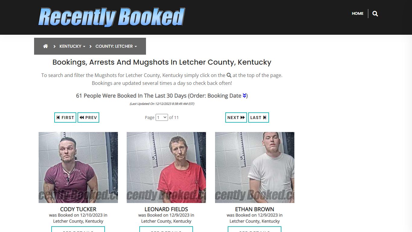Bookings, Arrests and Mugshots in Letcher County, Kentucky
